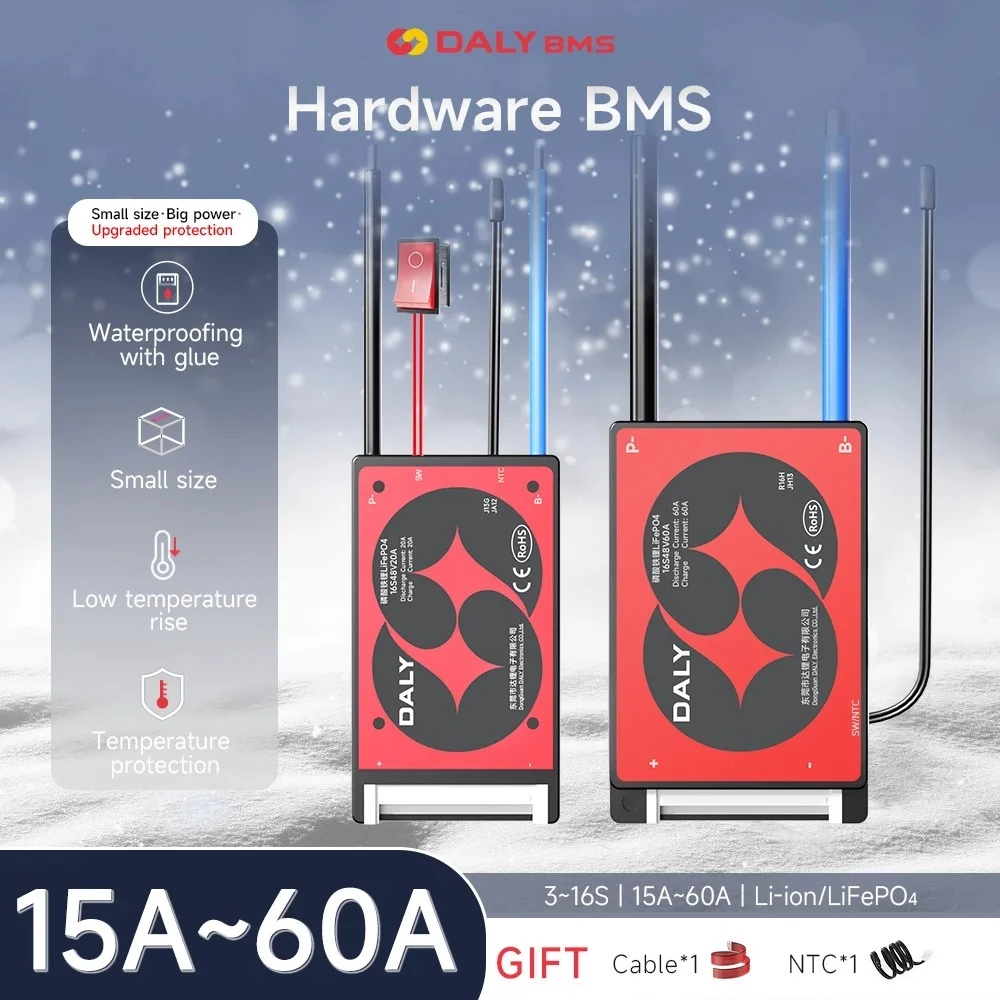 BMS Lifepo4 Daly 4S 12V 12.8V 10-100A Daly WATERPROOF